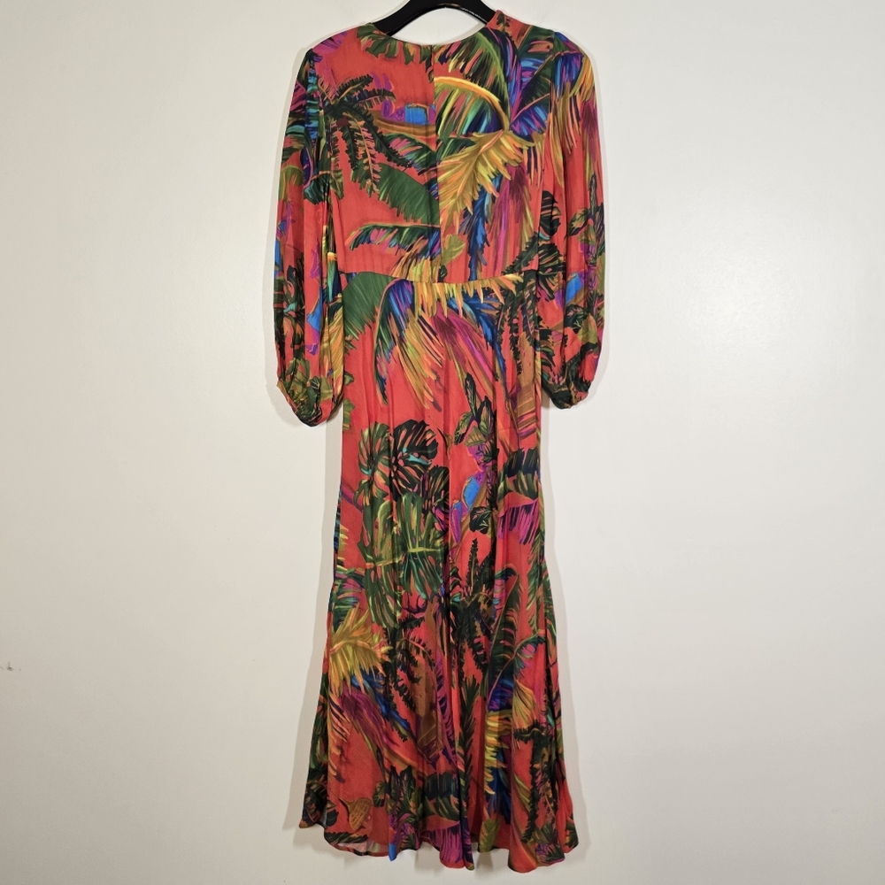 NWT Farm Rio Urban Jungle Multi Color Midi Dress Small - Picture 7 of 14
